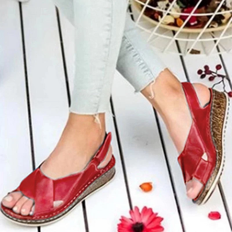 New Summer Sandals For Women Shoes Retro Slip On Cork Leather Ladies Sandals Beach Slipper Gladiator Sandals Women Flip Flops