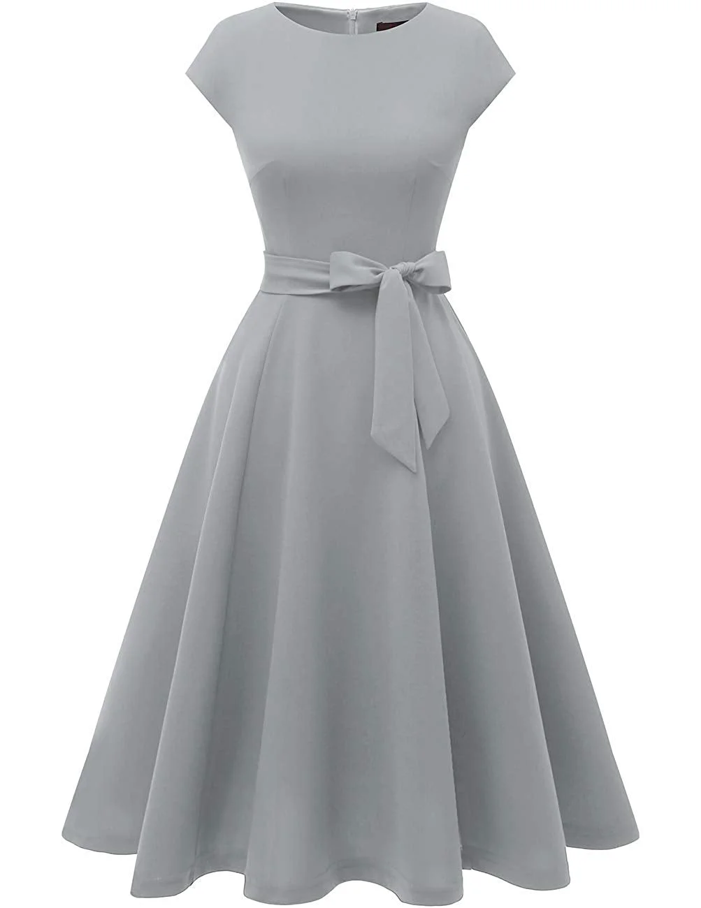 Women's Prom Tea Dress Vintage Swing Cocktail Party Dress with Cap-Sleeves