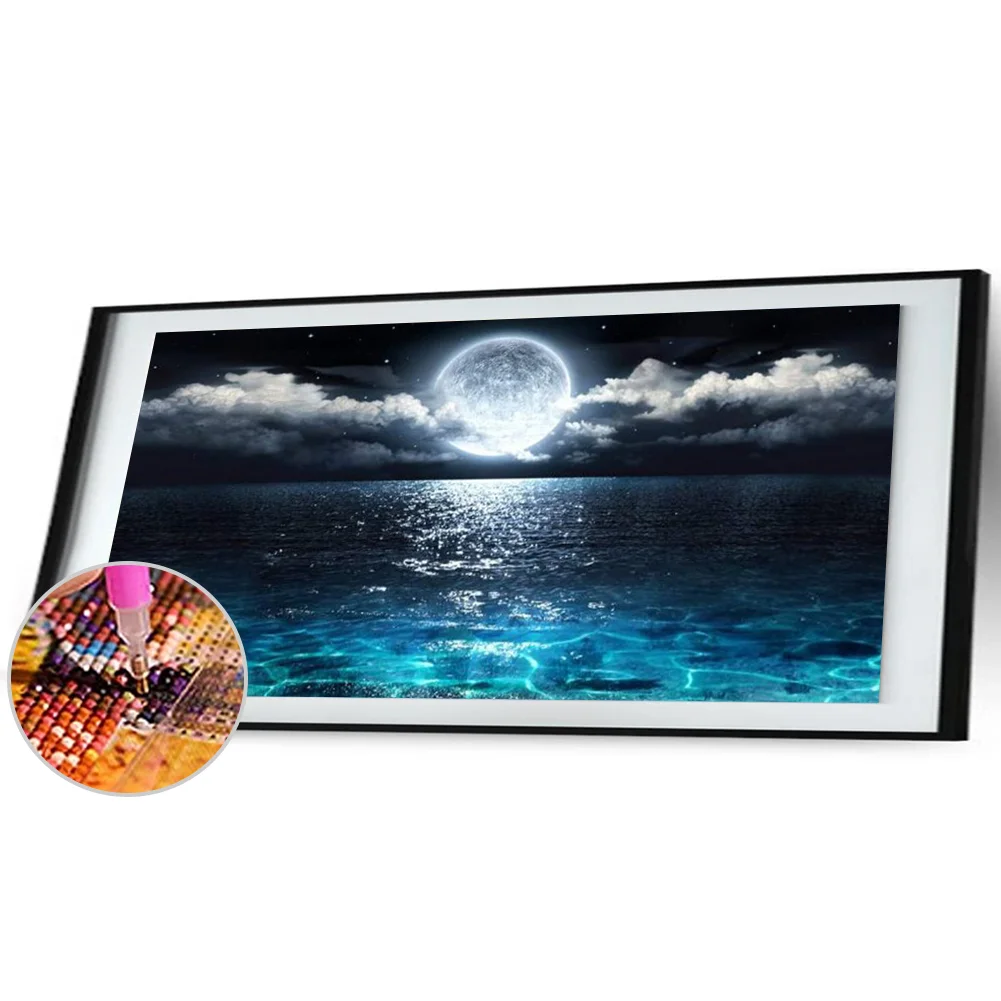 Diamond Painting - Full Round Drill - Sea Moon(80*40cm)