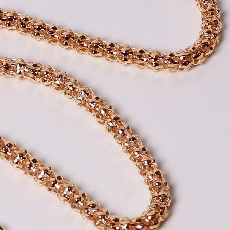 Minimalist Solid Color Alloy Plating Women’s Chain Belts