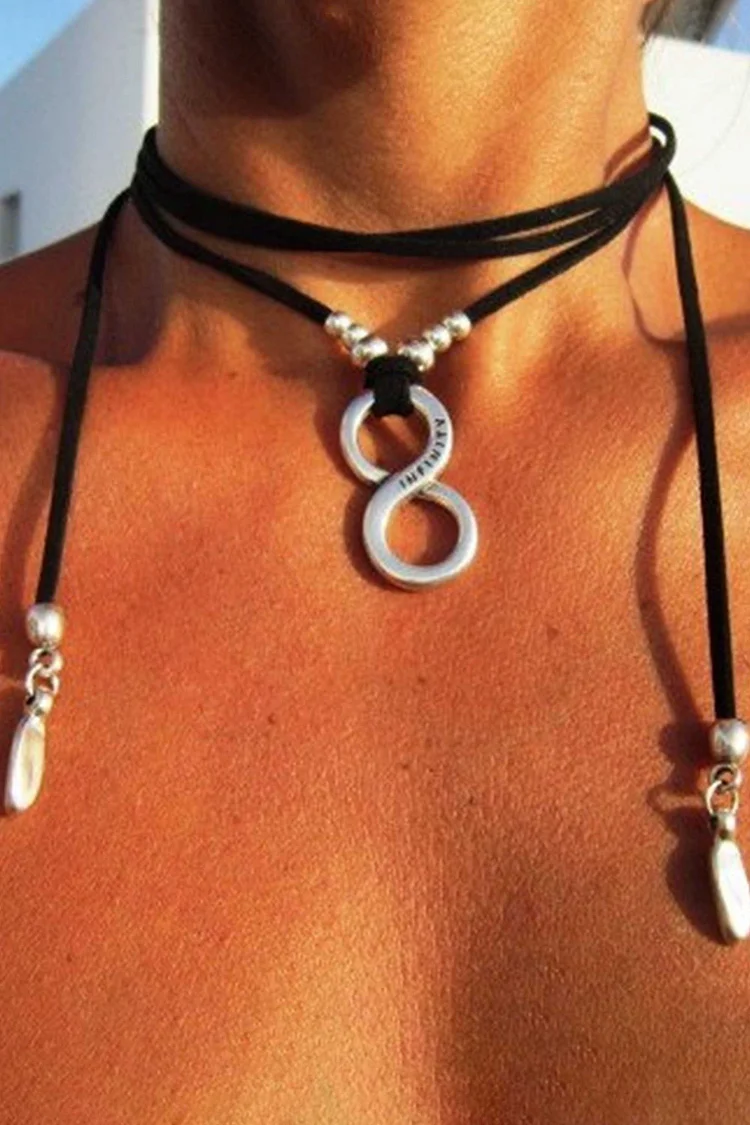 Double Ring Boho Chic Velvet Necklace Jewelry