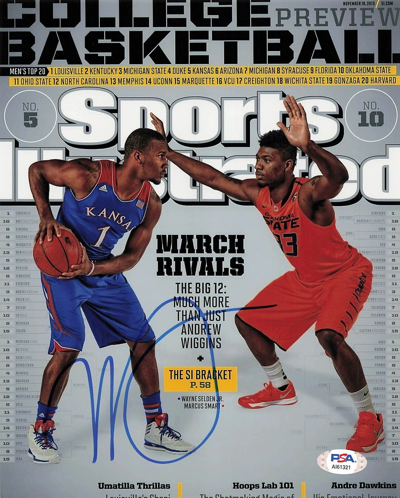 WAYNE SELDEN JR. signed 8x10 Photo Poster painting PSA/DNA Kansas Jayhawks Autographed