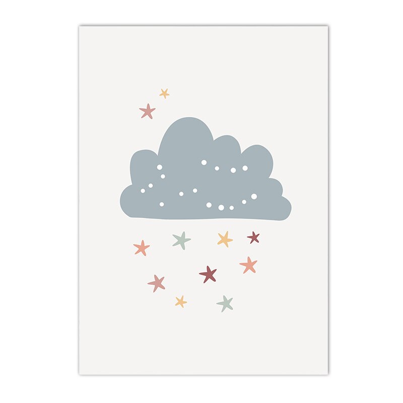 Cloud Rainbow Canvas Print Nursery Wall Art Painting Sun Poster Child Art Prints Nordic Wall Pictures Baby Kids Room Decoration
