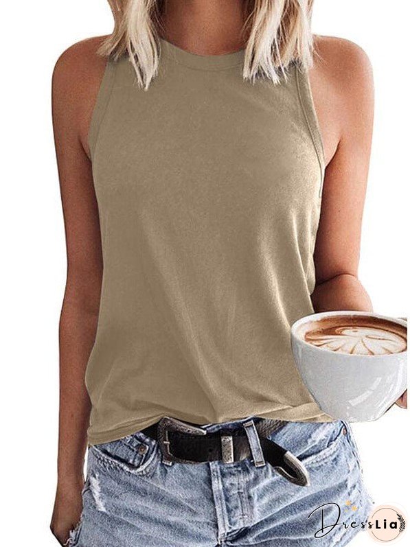 Loose Fit Women'S Slogan Printed Sleeveless Top