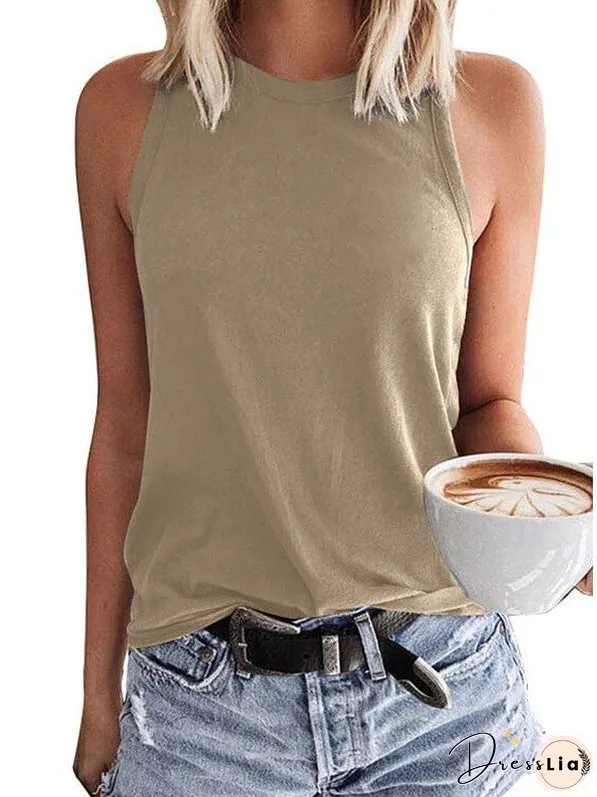 Loose Fit Women'S Slogan Printed Sleeveless Top