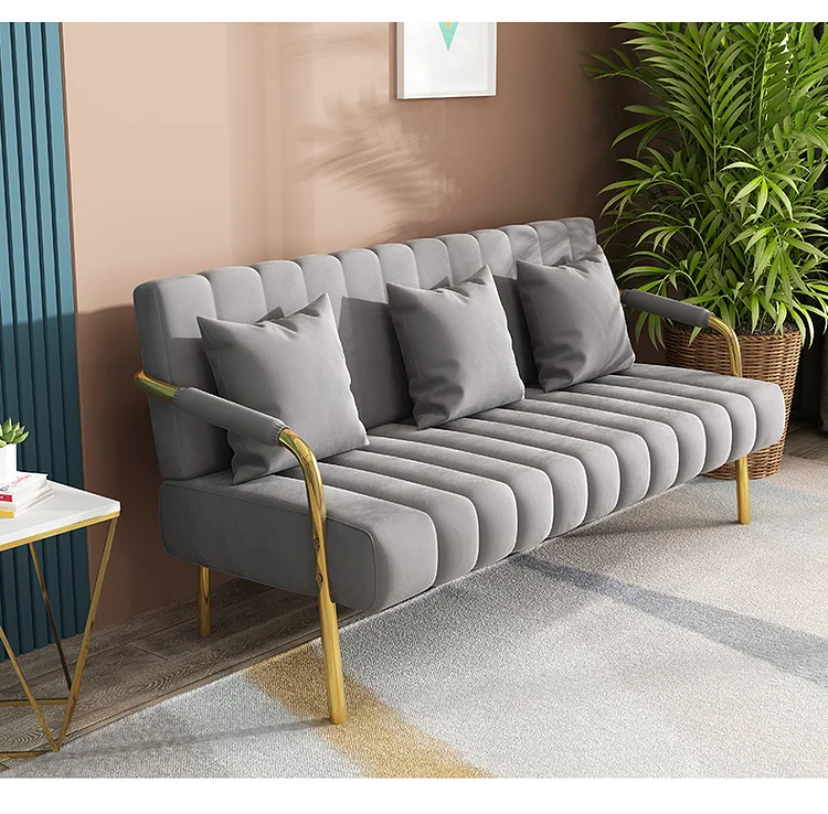 47.6" Velvet Loveseat Sofa, 2 Seater Upholstered Sofa Couch with 2 Pillows, Mid Centry Pleated Velvet Sofa with Gold Metal Legs, Sofa for Small Space, Apartment, Office, Bedroom