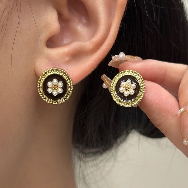 1 Pair IG Style Minimalist Heart Shape Flower Bow Knot Inlay Alloy Artificial Pearls Rhinestones Drop Earrings Earrings Ear Studs