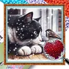 Cat Bird-Partial 11CT Stamped Cross Stitch Bead Embroidery 36*36cm/14.17*14.17in