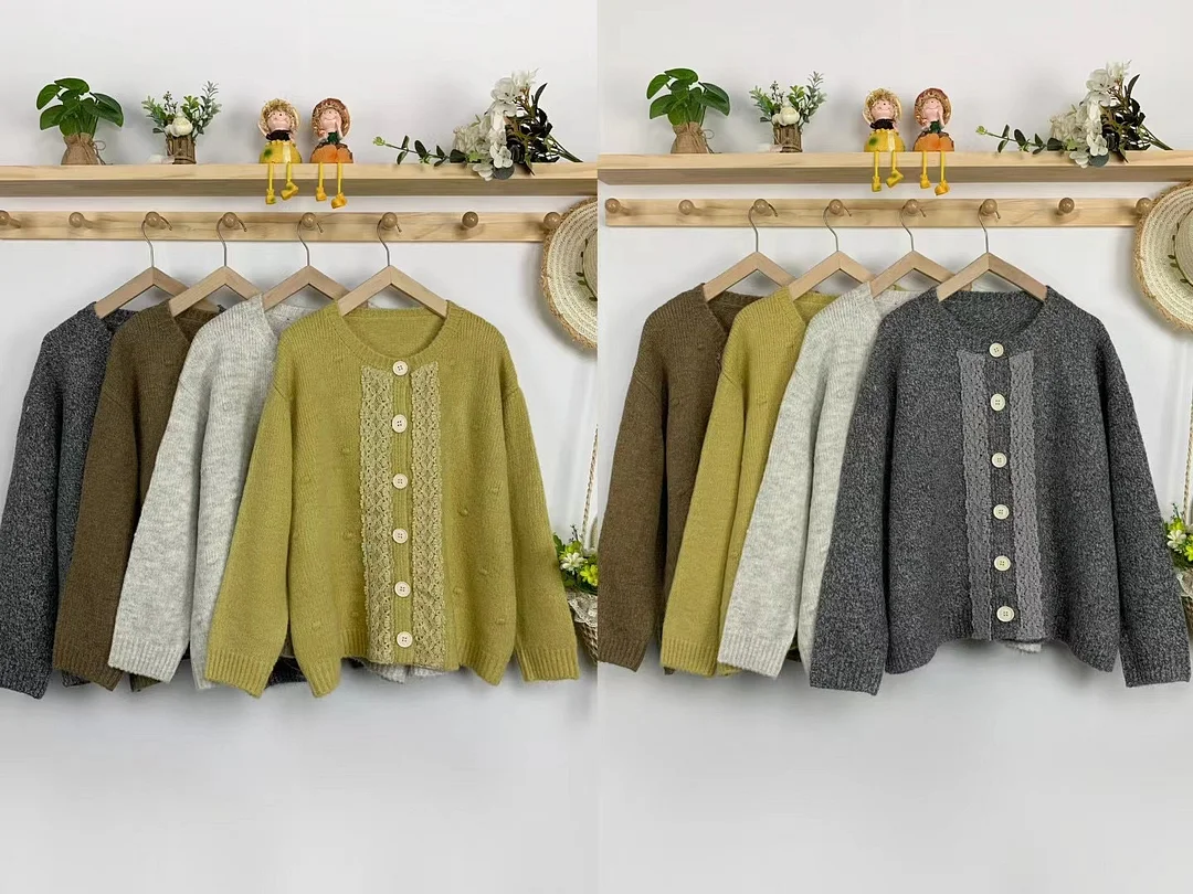 Chicfifth Sweater Women Winter Long Sleeve High Quality Autumn Vintage Top Knitted Cardigan