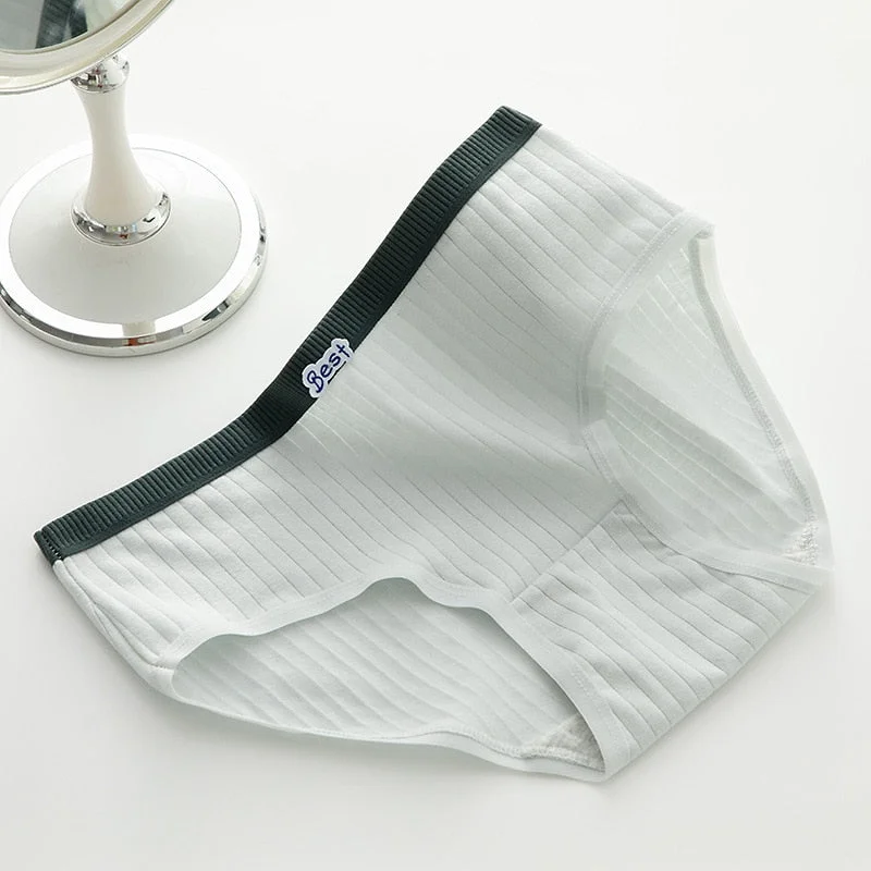 PCS / M-XL Cotton Panties Women's Underwear Girls Contrast Color Traceless Briefs Mid Waist Comfort Letter Underpants Lingerie
