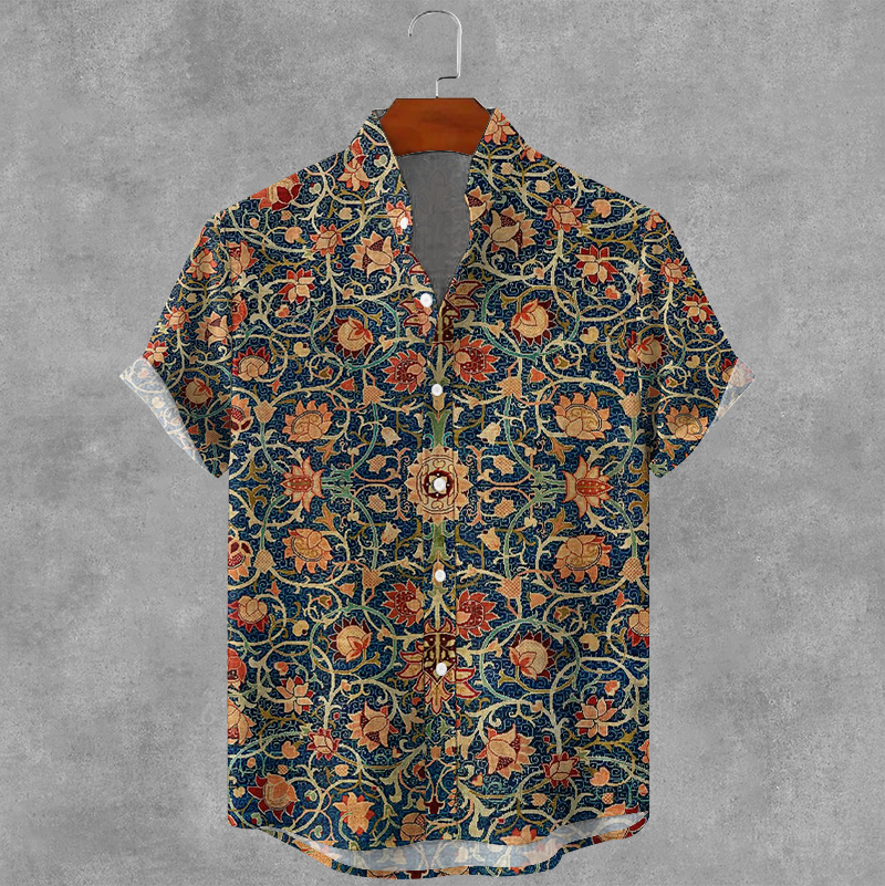 Men's Holland Park Graphics Ink Art Linen Blend Cozy Shirt