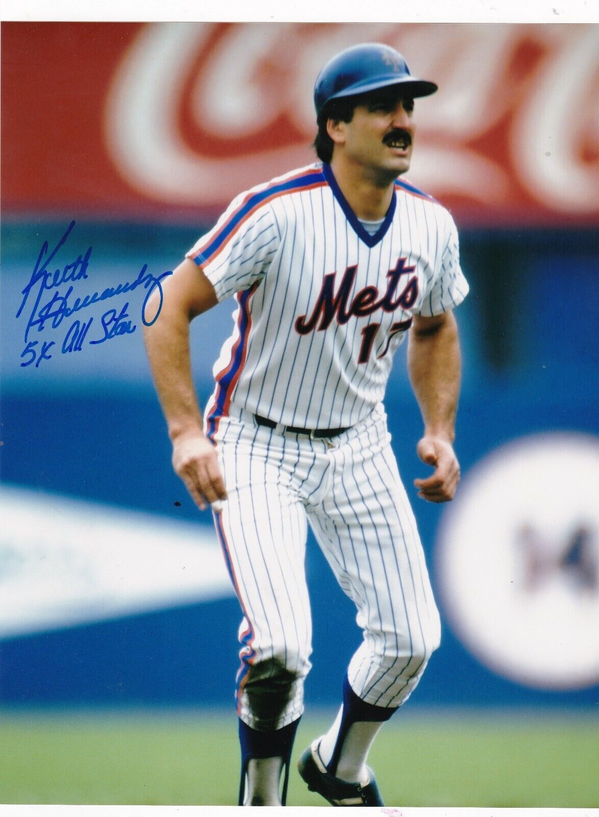 KEITH HERNANDEZ NEW YORK METS 5 X ALL STAR ACTION SIGNED 8x10