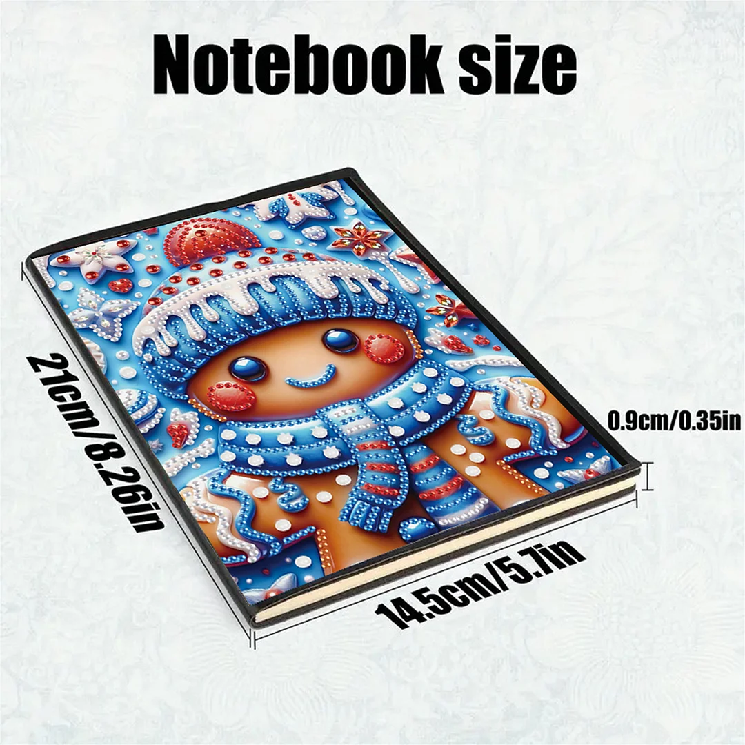 2pcs Christmas Partial DIY 50 Pages A5 Diamond Painting Notebook for Study Home