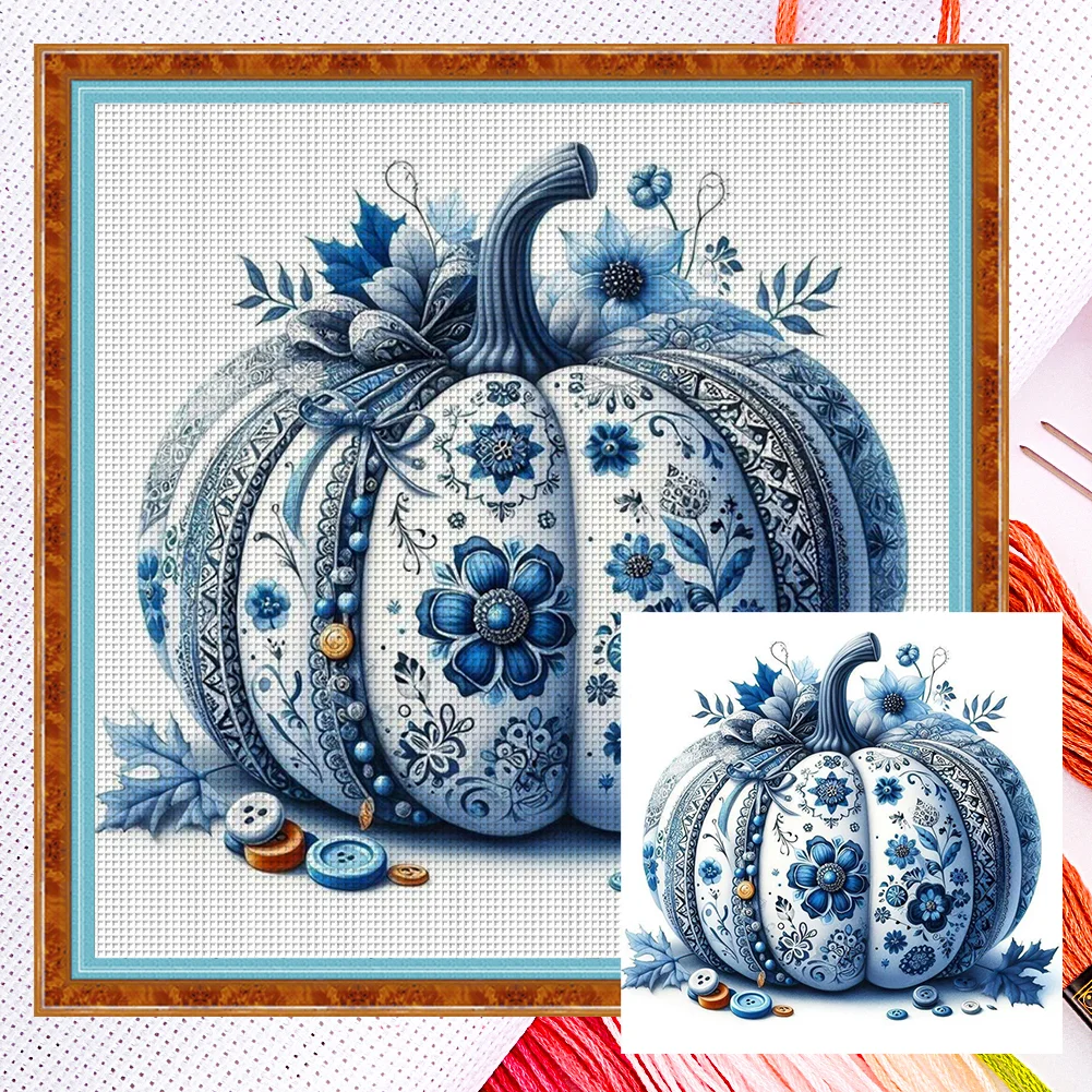 Pumpkin-Full Embroidery 2 Strands 14CT Counted Cross Stitch