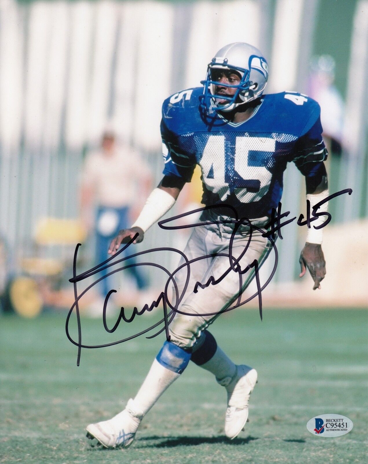 Kenny Easley #1 Signed 8x10 Photo Poster painting Beckett Certified Seattle Seahawks 031818