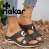 Nowe wygodne sandały damskie Rieker na wiosnę i lato z metalową klamrą