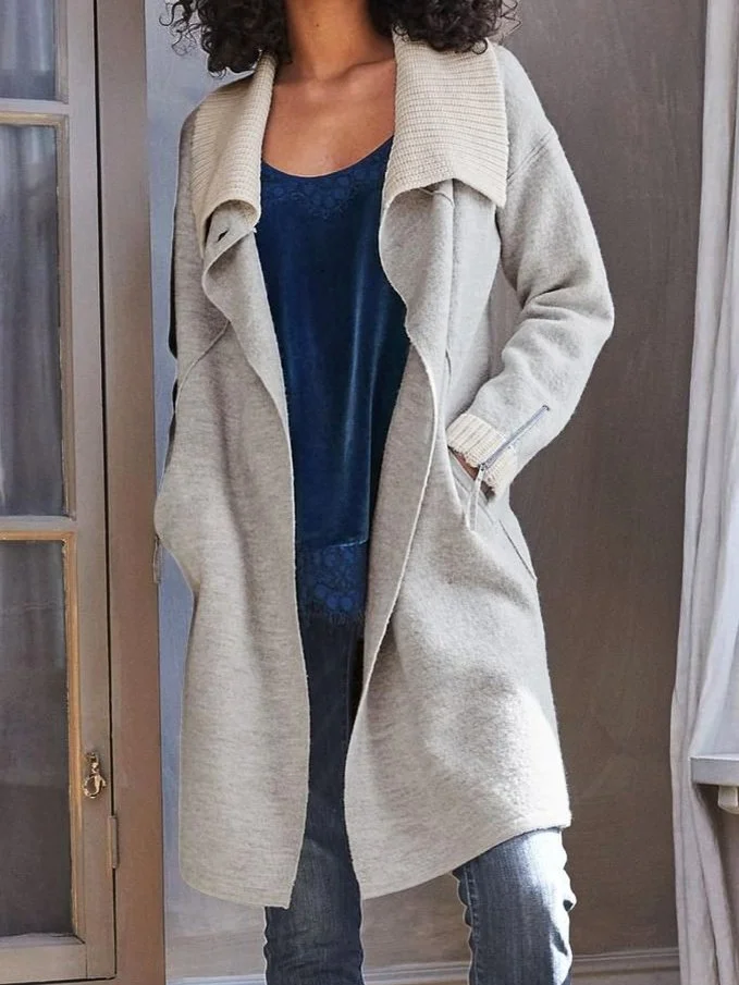 Women Casual Spring Polyester Mid-weight Daily Casual Long sleeve Loose Jacket