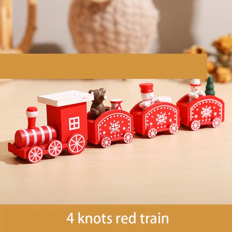 LuanQI Christmas Decorations For Home Decor Wooden Train Navidad Kids Craft Gift Xmas Ornaments Natale 2021 Noel Santa Claus