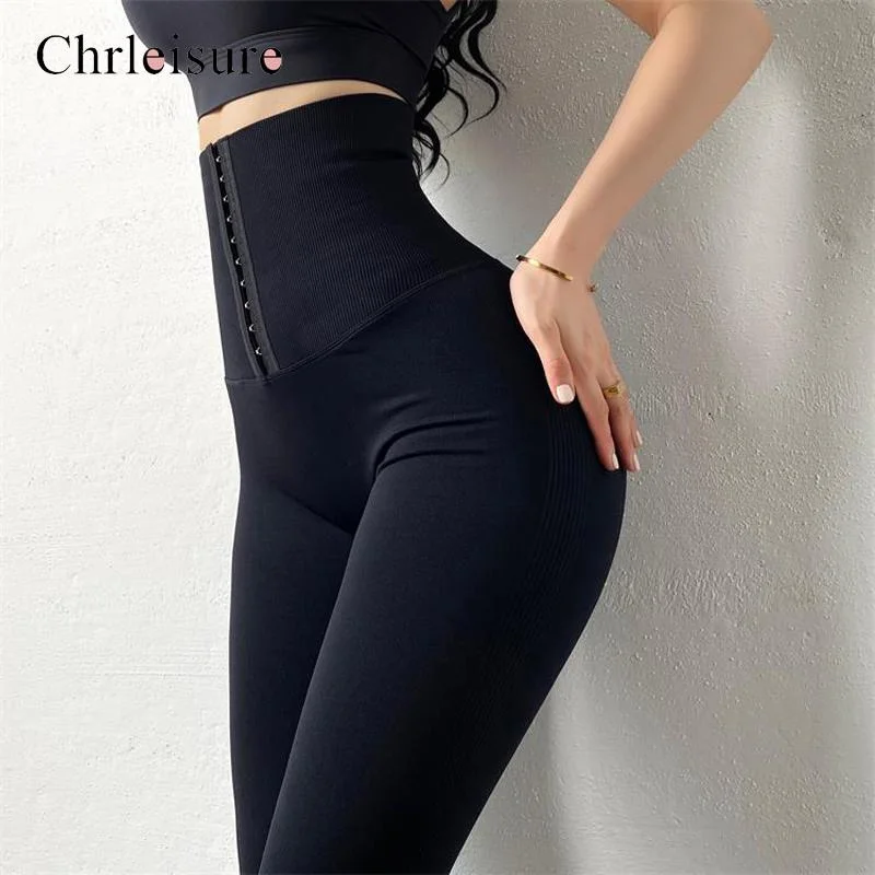 CHRLEISURE Women High Waist Leggings Warm Elastic Thick Tummy Control Fitness Leggings Thin Fashion Sexy Push Up Workout Legging