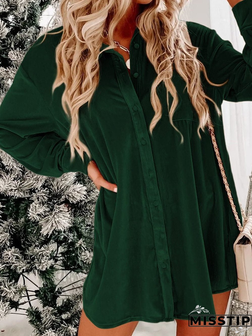Green Velvet Square Neck Puff Sleeve Shift Mini Dress