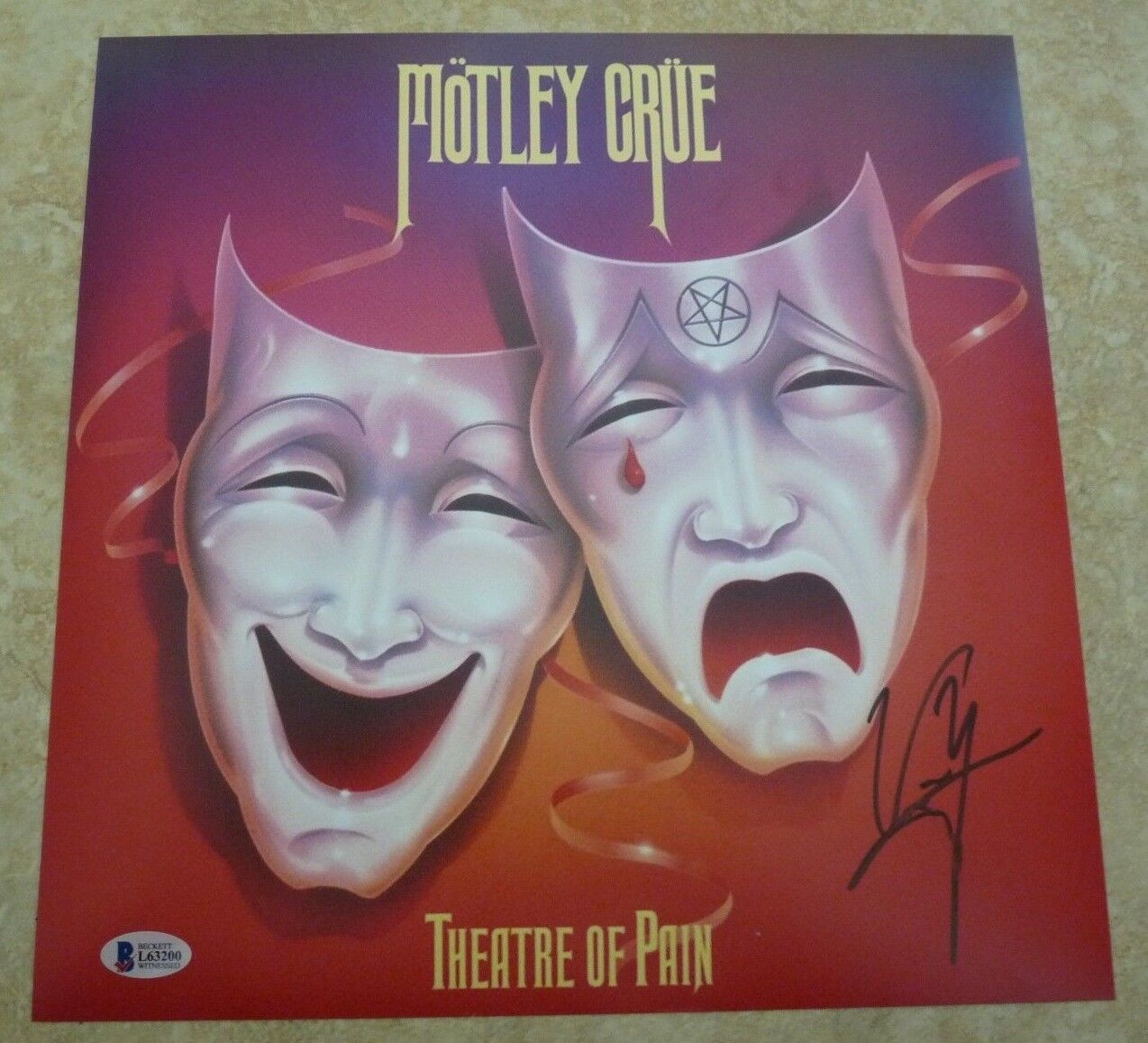 Vince Neil Motley Crue Signed Autographed 12x12 Theatre Pain Photo Poster painting BAS Certified