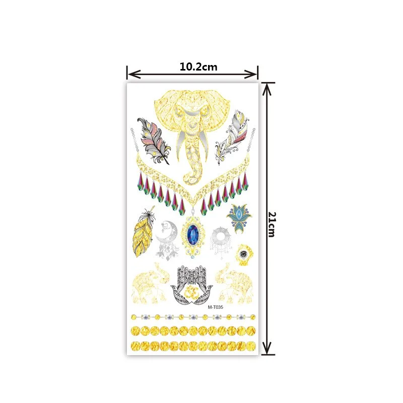 Creative personality exquisite fashion waterproof sweat gold and silver tattoo stickers bronzing and silver tattoo stickers
