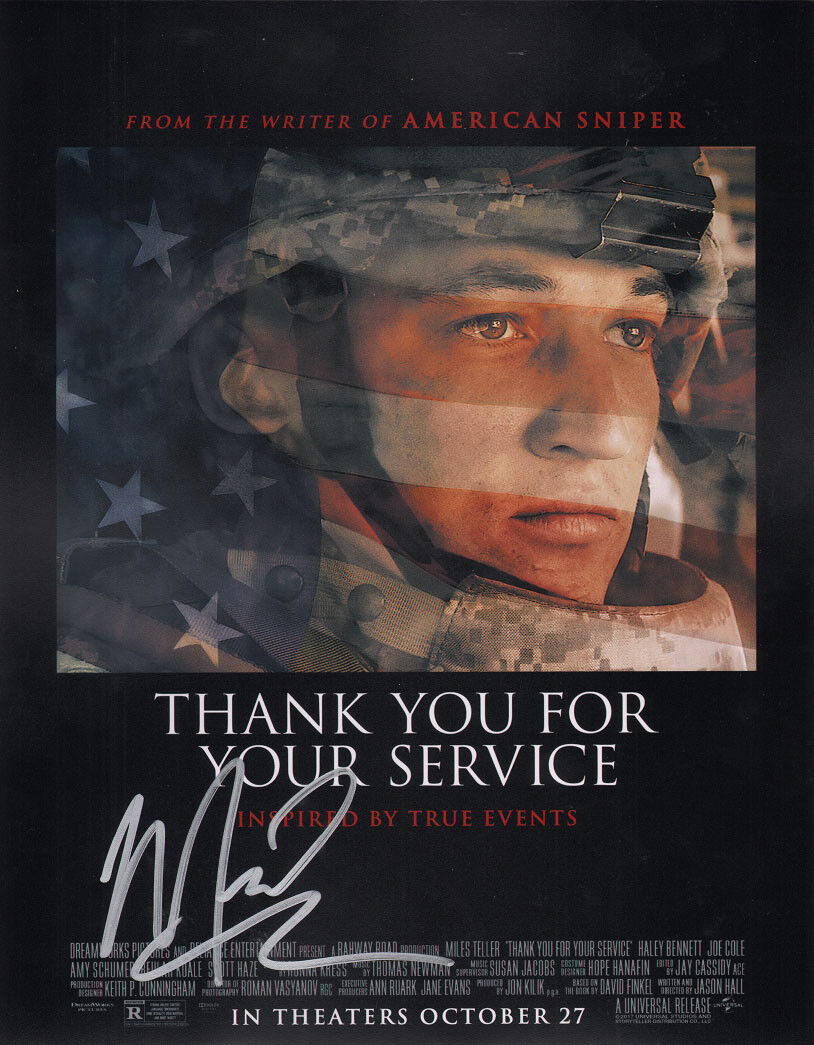 ~~ MILES TELLER Authentic Hand-Signed THANK YOU FOR YOUR SERVICE