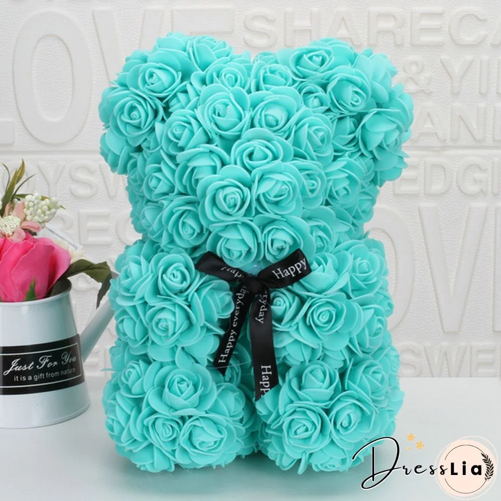 Romantic Valentine's DayCreative Eternal Flower Rose Bear Christmas Gift Rose Bear Hug Bear