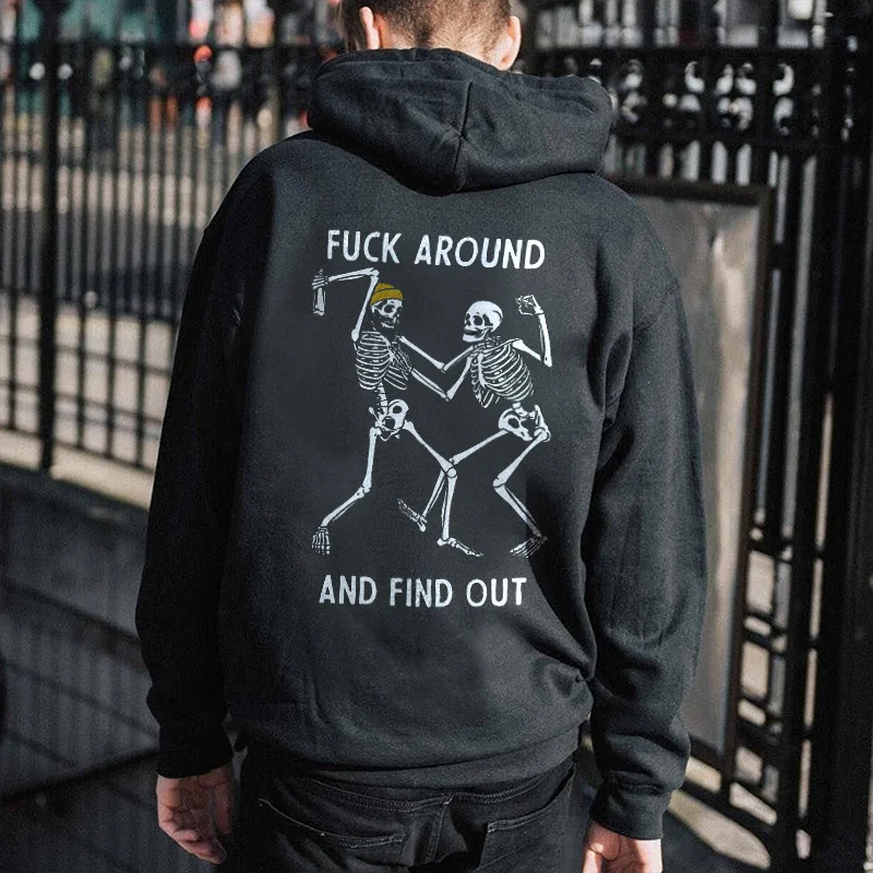 Fuck Around And Find Out Printed Men's Hoodie -  