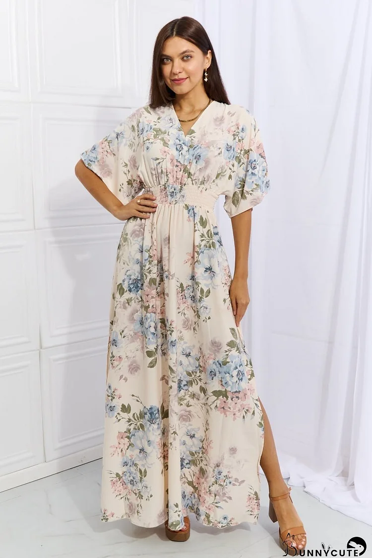 OneTheLand Fine & Elegant Floral Maxi Dress