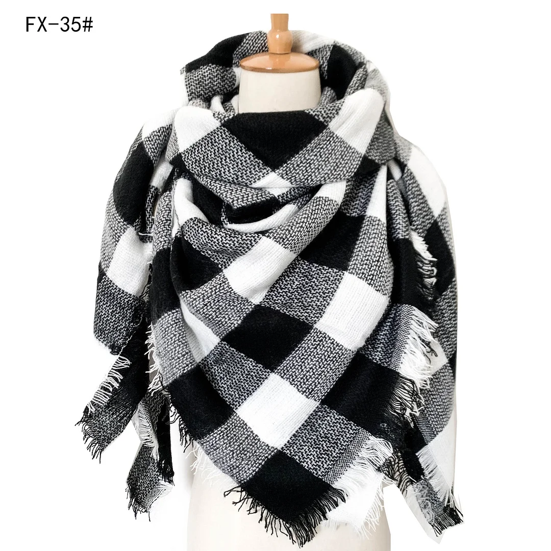 Plaid Pashmina Scarf Winter Scarf For Women