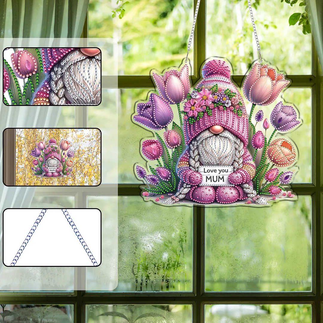 Goblins Tulips 2D Flat DIY Acrylic Diamond Painting Charms Kits Special Shape Single Side Drill