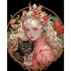 uk.everydayedeals (Limited Stock)Diamond Painting - Round AB Drills - Literary Retro Girl(45*55cm)