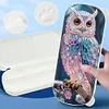 (US Local)Owl Pattern DIY Diamond Pencil Case Pens Brushes Accessories Travel Pencil Box