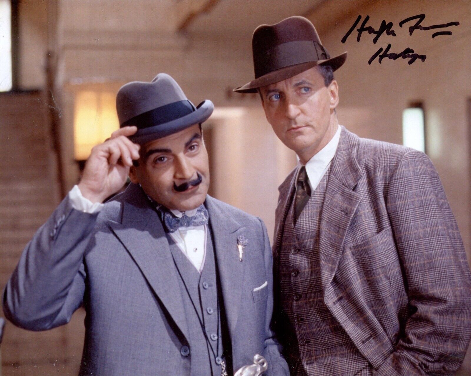 Poirot 8x10 scene Photo Poster painting signed by actor Hugh Fraser - UACC DEALER