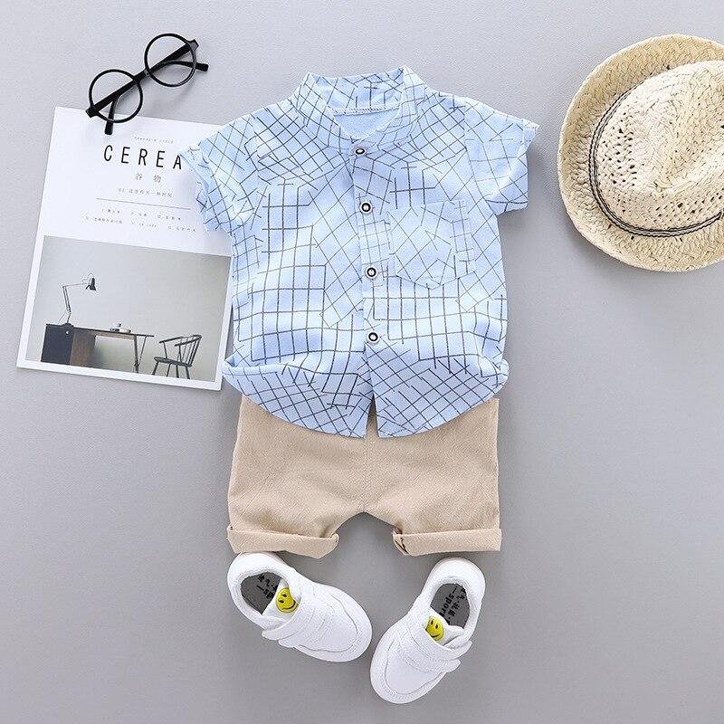 Summer Baby Boy Clothes Kids Clothes Sets Geometric Shirt  + Pants Suit Short Infant Boy Print Sports Set