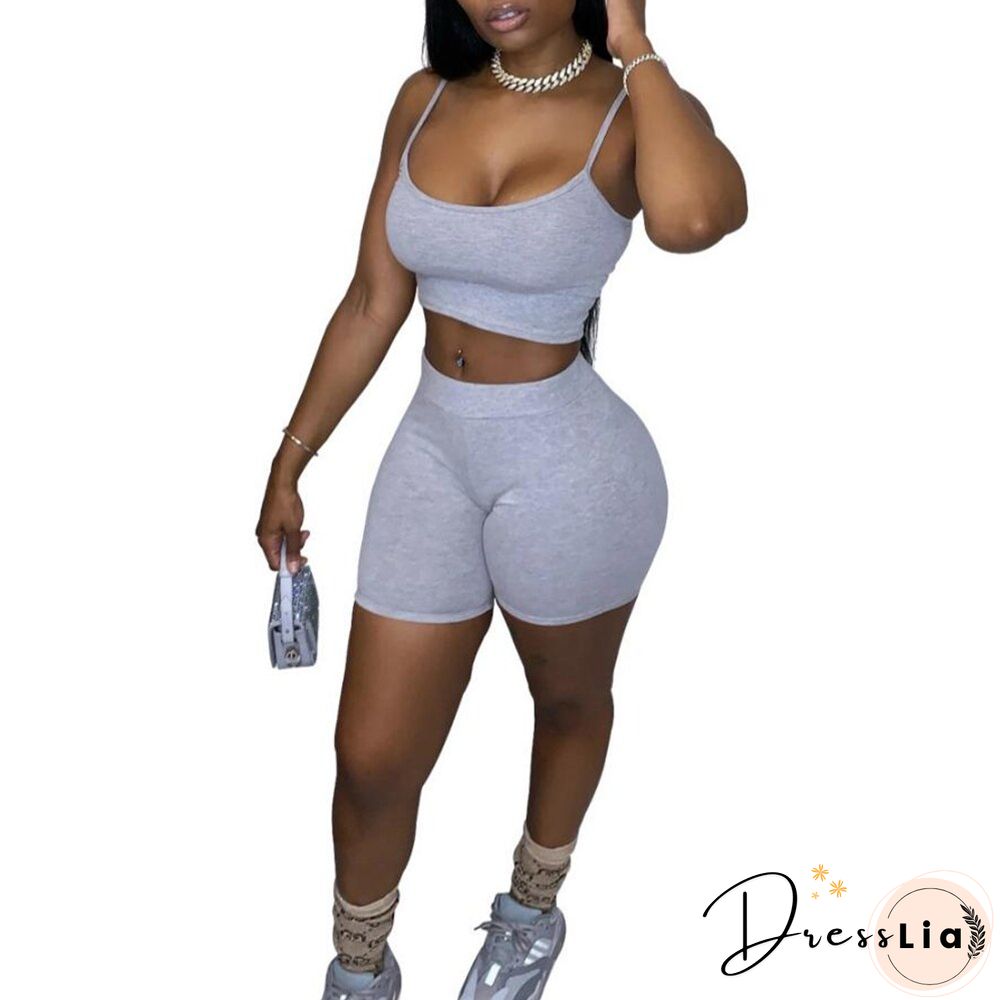 Womens Yoga Set Sport Bras and Shorts Gym Piece Camisole Cycling Pants Suit Workout