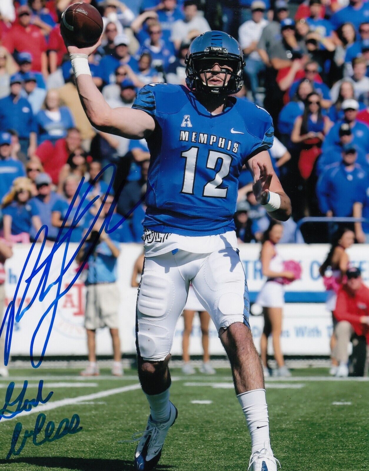 Paxton Lynch #0 8x10 Signed w/ COA Memphis Tigers 031019