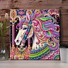 Mandala color&eacute; en forme de cheval licorne sp&eacute;ciale en forme de 5D bricolage, diamants partiels dots, kits d&rsquo;art en pierres pr&eacute;cieuses avec cadre, pein