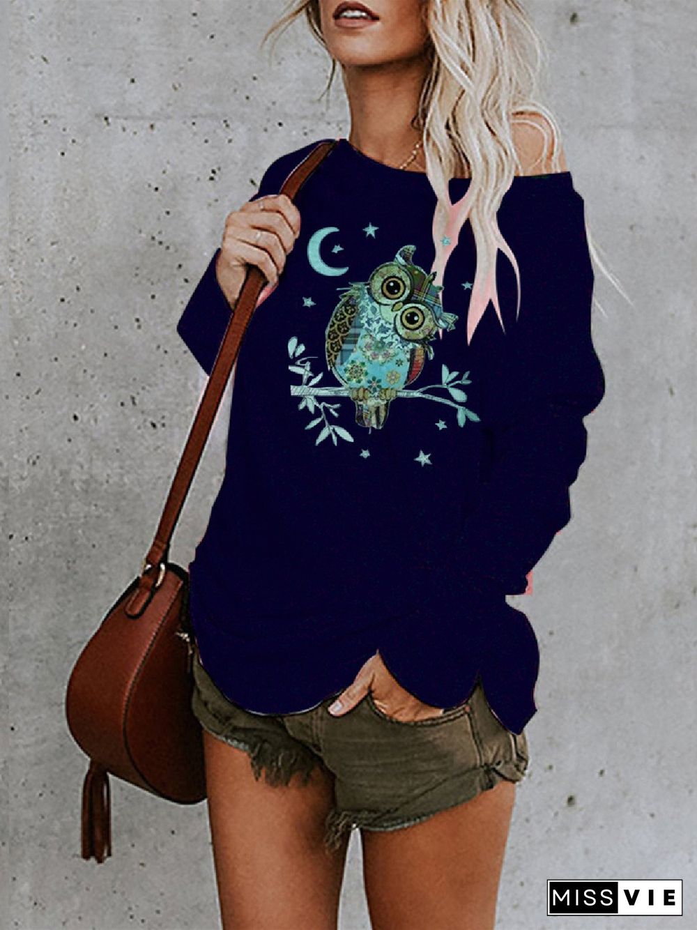 Long Sleeve Shift Floral-Print Tops