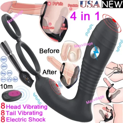 top rated sex toys for women Electric Anal Dildo Vibrator Shock Prostate Massager Ring Sex Toys for Men  Women