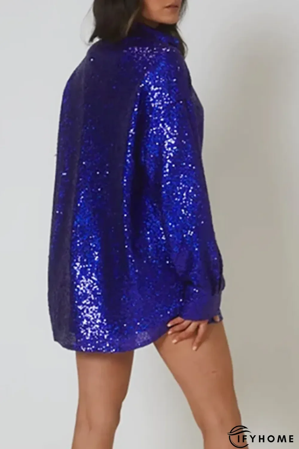 Casual Solid Sequins Shirt Dress Dresses(3 colors) | IFYHOME