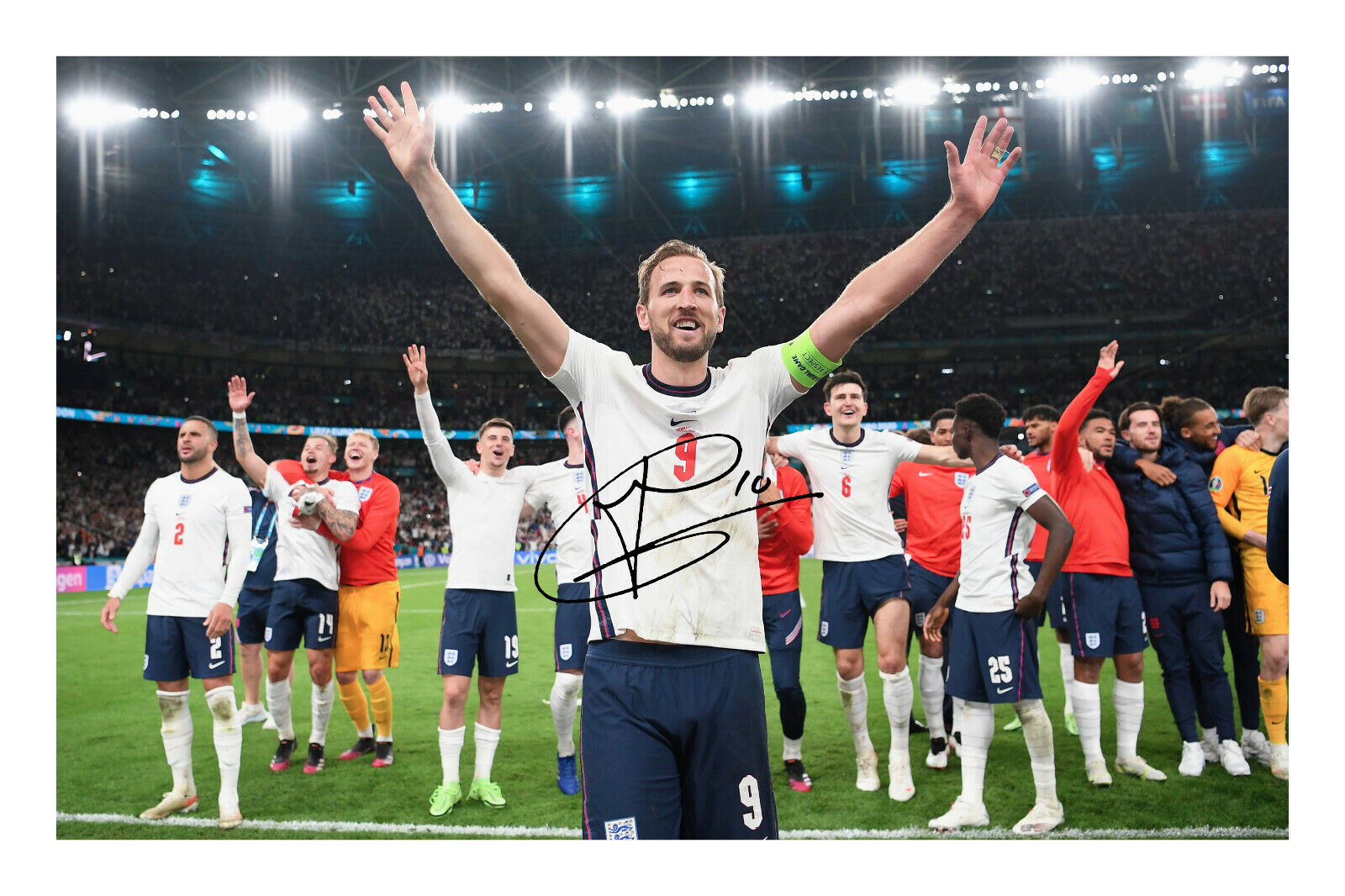 Harry Kane Signed A4 Photo Poster painting Print England Football Team Euro 2020 2021