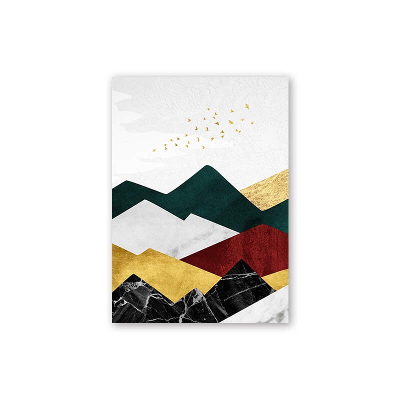 Abstract Painting Marble Texture Landscape Golden Mountain Canvas Painting Poster Print For Modern Living Room Decoration