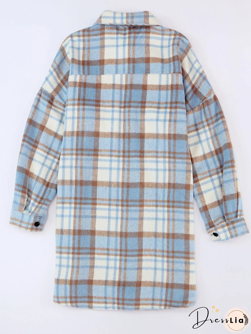 Blue and Brown Plaid Shirt