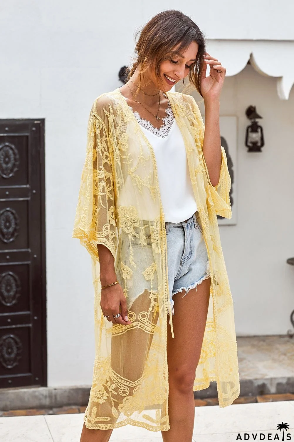Floral Lace Kimono