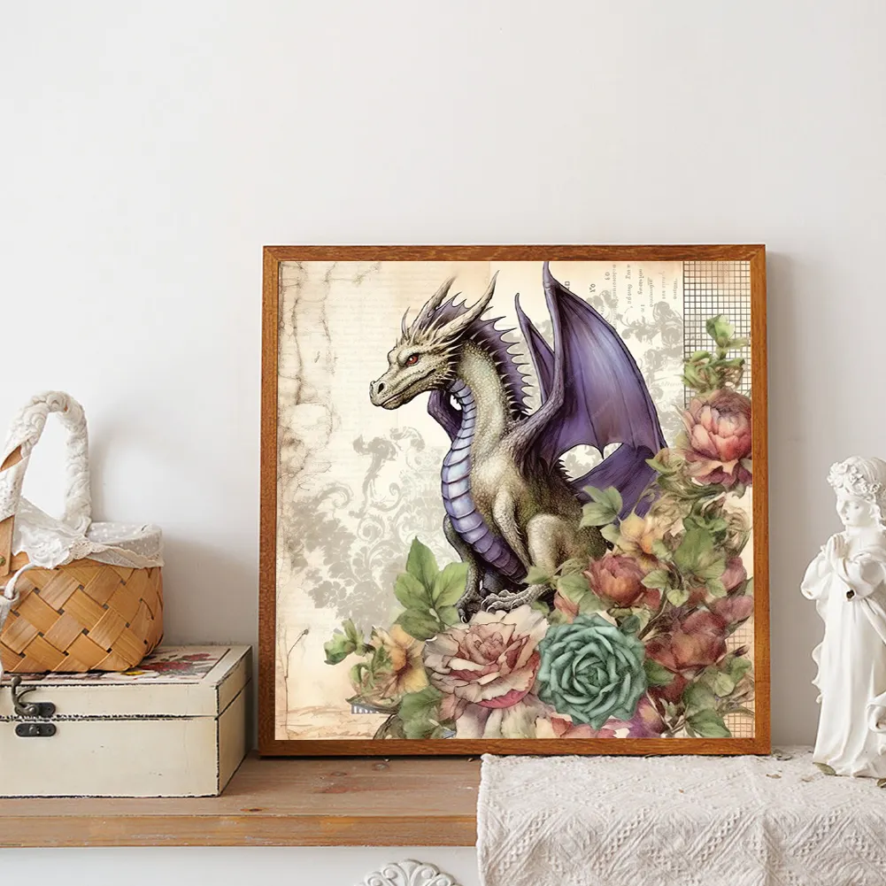 Full Round Diamond Painting 40*40cm - White Dragon
