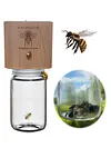 Carpenter Bee Trap Nature Hanging Wood Trap with Glass Jar for Garden Yard Patio
