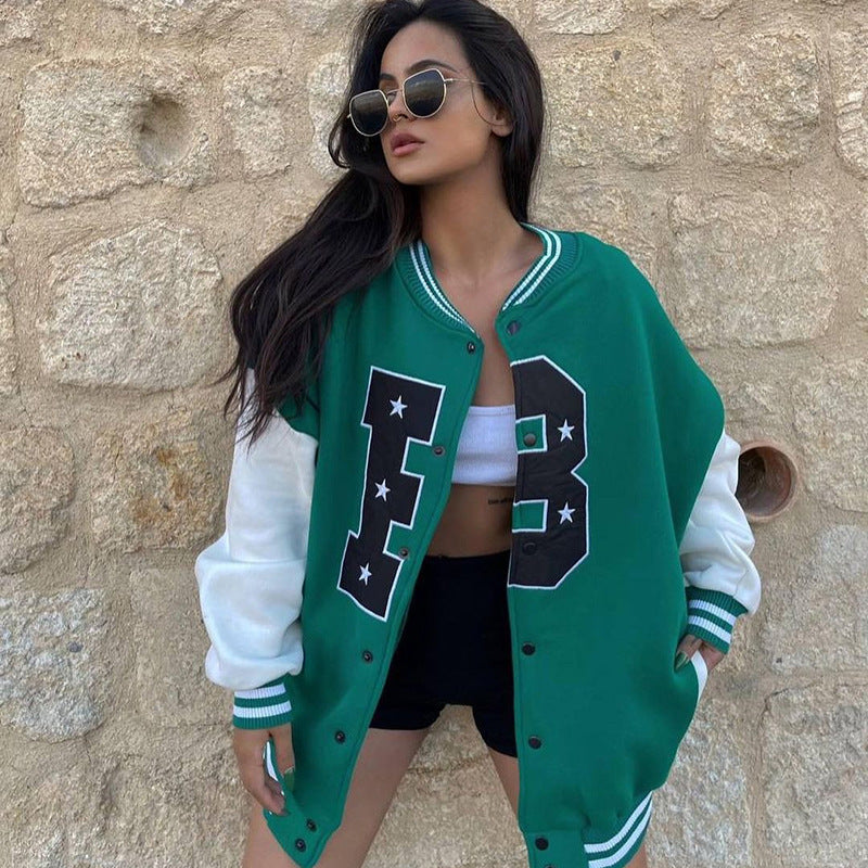 OLCooL 2024 Fall Fashion Oversized Logo Varsity Jacket olcool