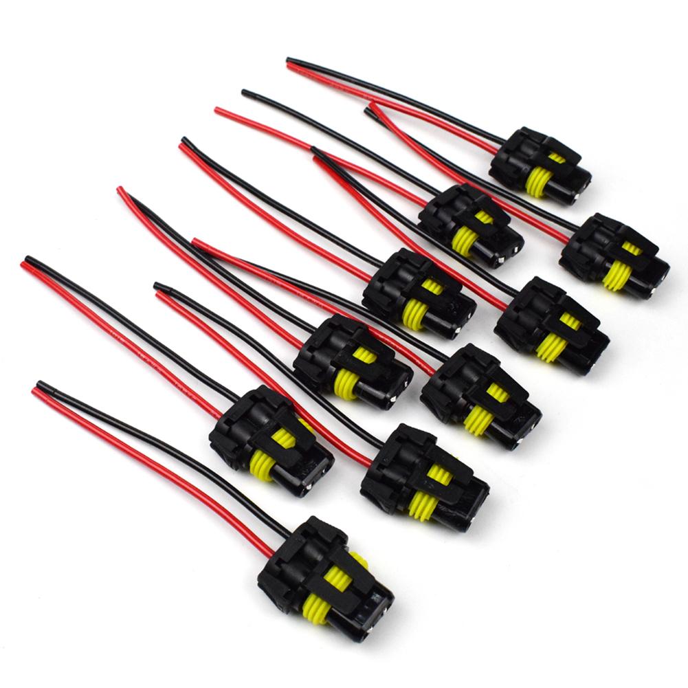 

10pcs 9005 HB3 9006 HB4 Bulb Sockets Female Adapter for Headlight Fog Light, 501 Original